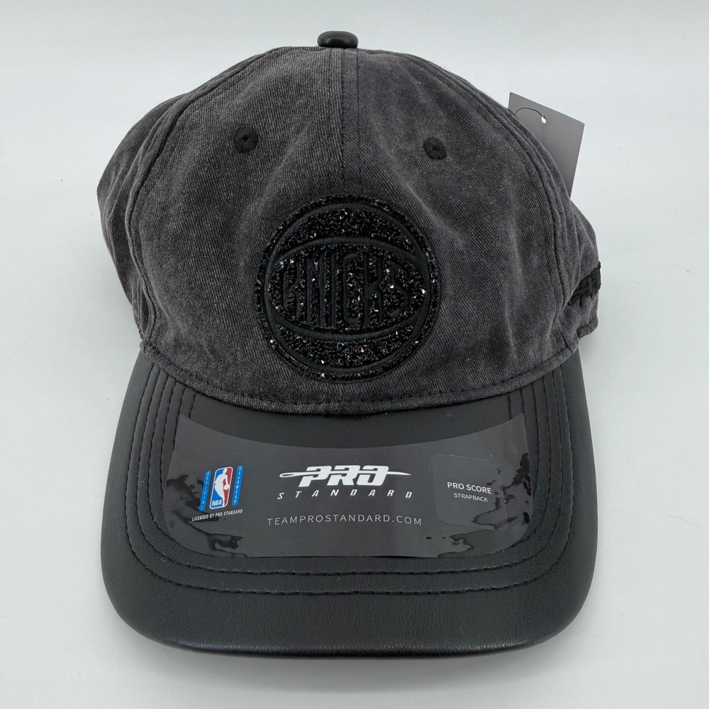 New York Knicks Pro Standard NBA Pro Score Strapback Hat Washed Black Denim New